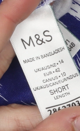 Marks and Spencer Women's Blue Animal Print Trousers