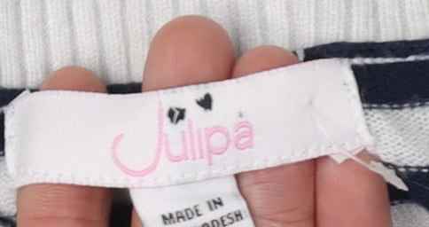 Julipa Women's Striped Pullover Jumper, Size 16, Boat Neck