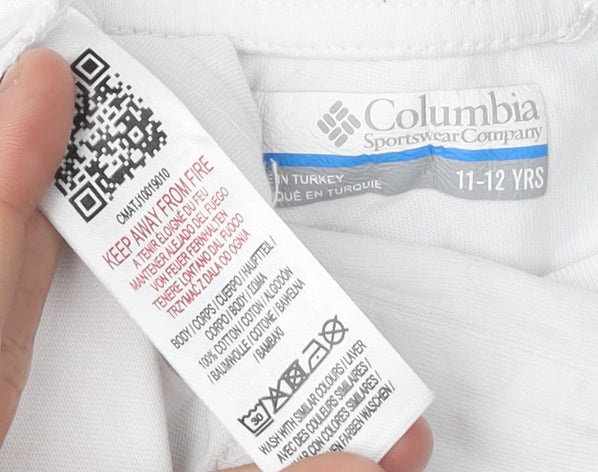 Columbia Boys White Logo T-Shirt 11-12 Years Casual Graphic