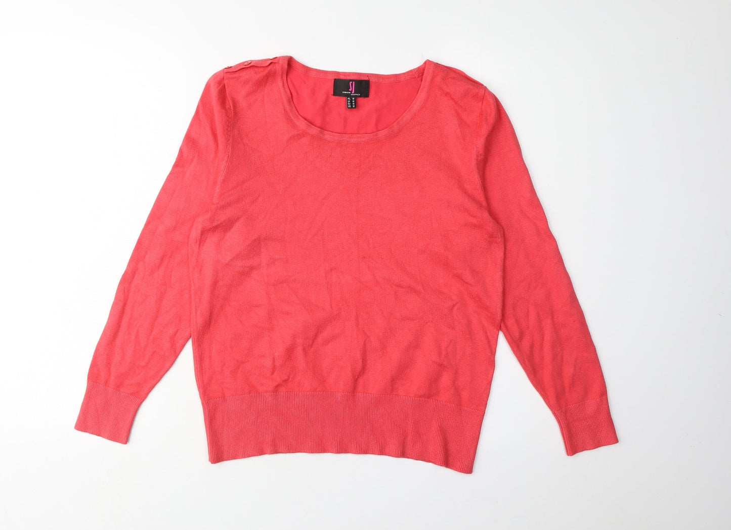 Simon Jeffrey Women's Red Round Neck Jumper, Size M