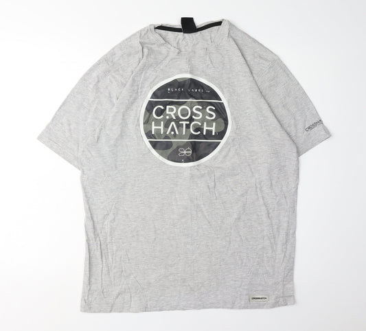 Crosshatch Men's Grey 2XL Camouflage T-Shirt