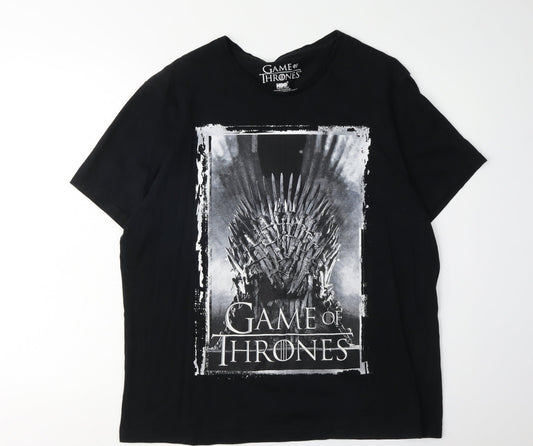 Game of Thrones Men's Black T-Shirt L Graphic Print