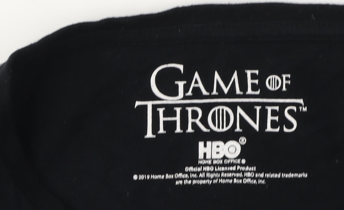 Game of Thrones Men's Black T-Shirt L Graphic Print