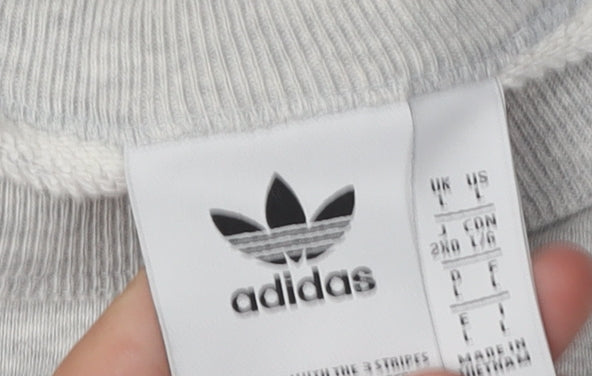 Adidas Men's Grey Logo Pullover Sweatshirt