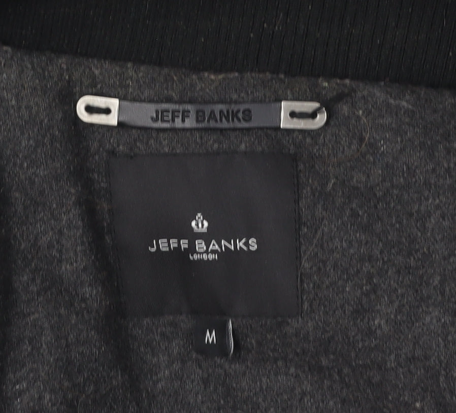 Jeff Banks Men's Black Military Jacket M