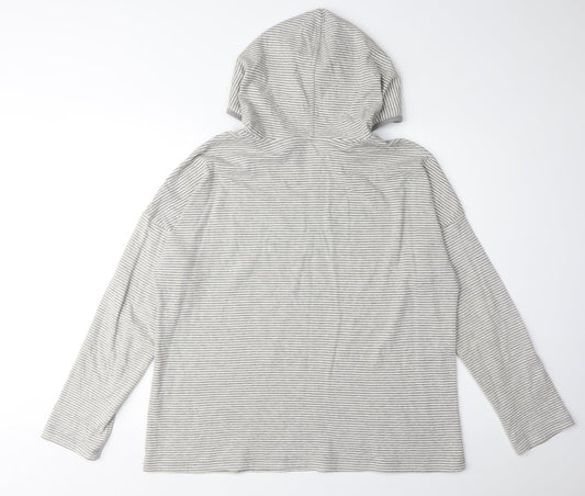 FatFace Women's Grey Striped Pullover Hoodie