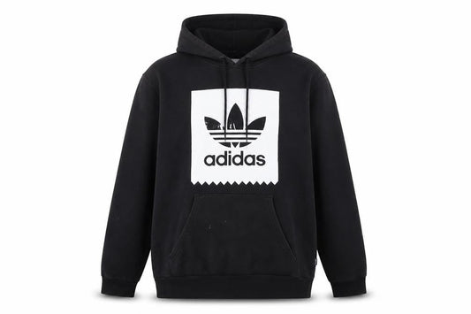 Front view of Adidas Men's Black Pullover Hoodie - M