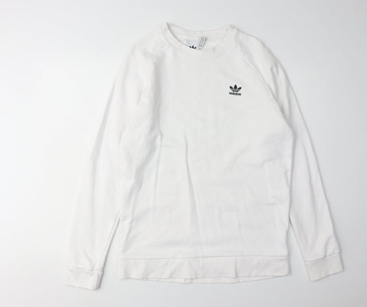 Adidas Men's White Pullover Sweatshirt M Logo