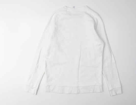 Adidas Men's White Pullover Sweatshirt M Logo