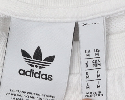 Adidas Men's White Pullover Sweatshirt M Logo
