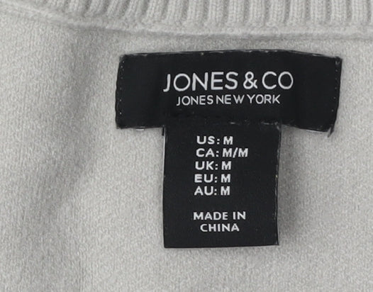 Jones New York Women’s Ivory V-Neck Pullover Jumper M