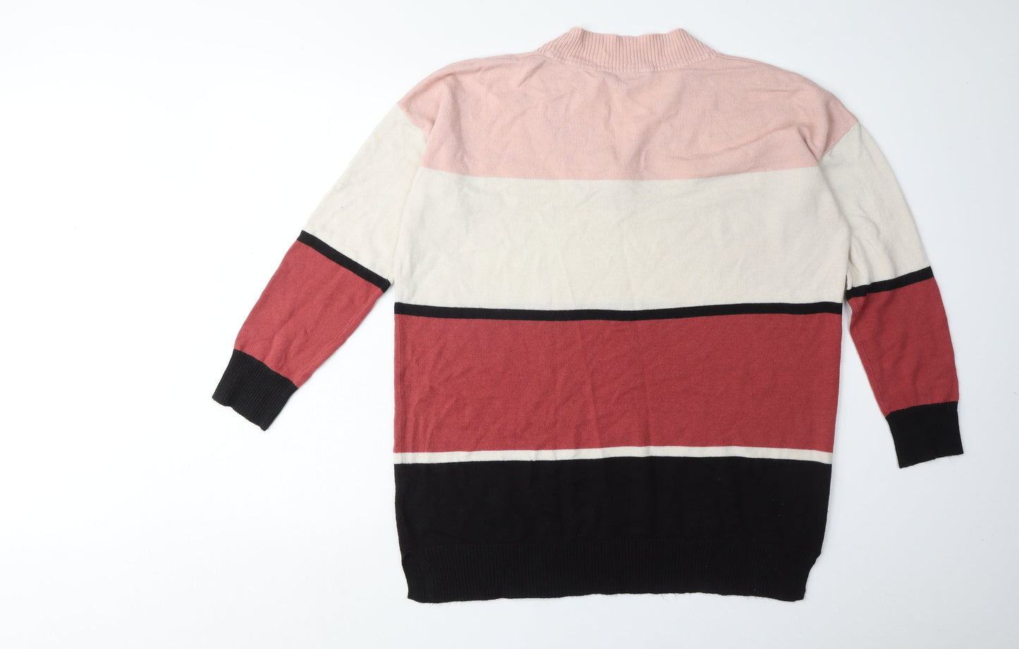 Principles Women's Multicoloured V-Neck Pullover Jumper Size 16