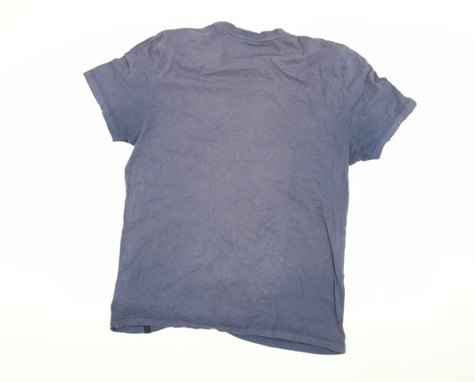 Criminal Men's Blue Graphic Adventure T-Shirt L