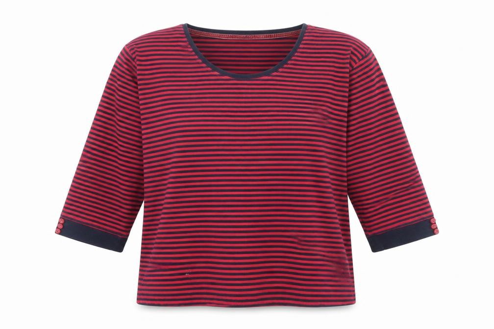 Isle Women's Red & Black Striped T-Shirt XL