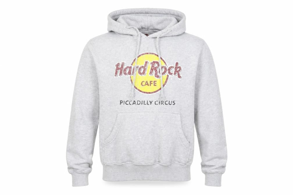 Unisex Adults UK XS Regular Hard Rock Cafe Grey Pullover Hoodie
