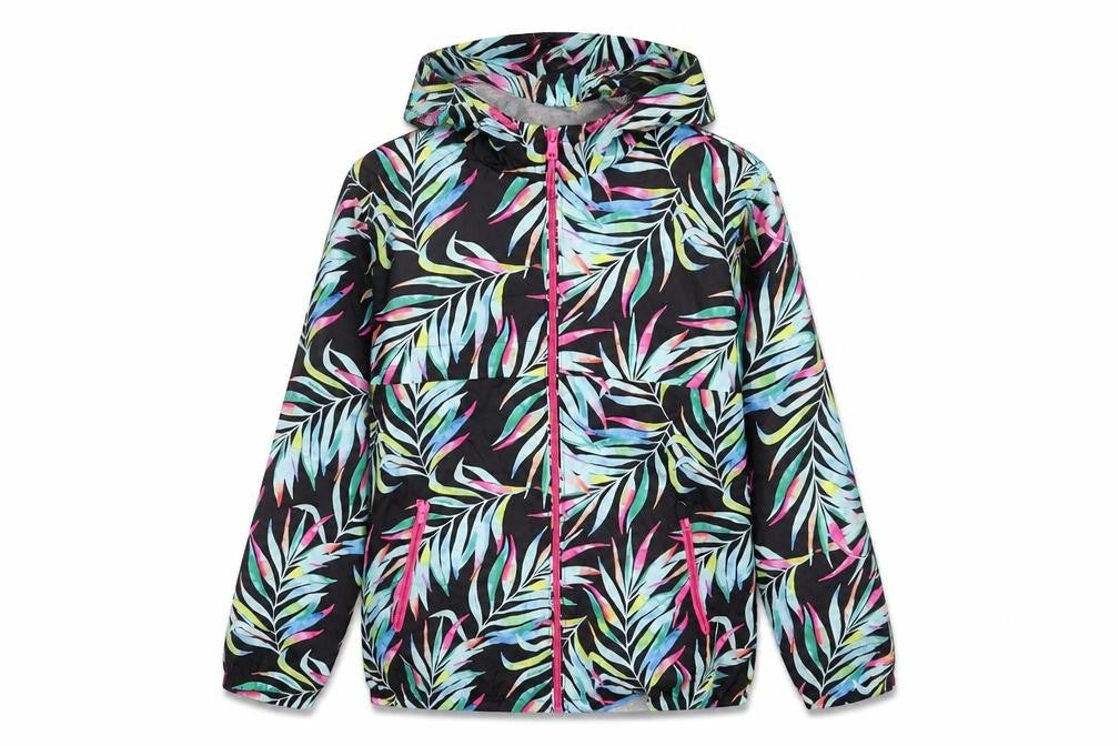 Front view of Marks & Spencer girls’' multicoloured floral puffer jacket 14-15