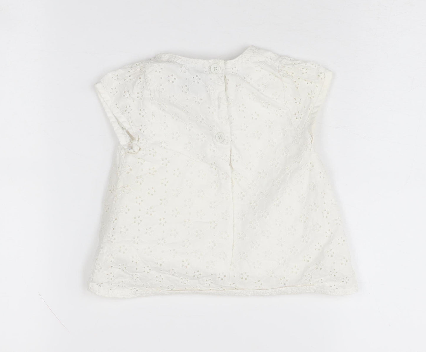 Jasper Conran Ivory Baby Blouse 9-12M, Short Sleeve Casual Top