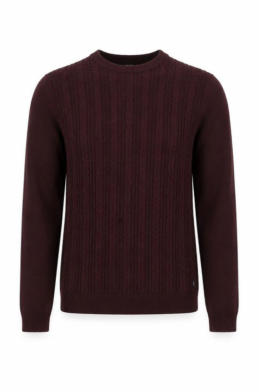 Jack & Jones Men's Red Cable-Knit Pullover Jumper S