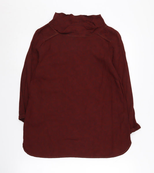 White Stuff Women's Red Long Sleeve High Neck Top - Size 12