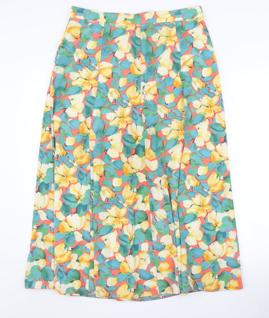 Viyella Women's Multicoloured Floral Pleated Skirt