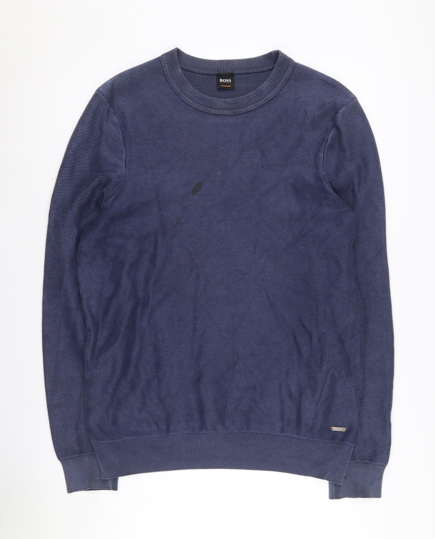 Hugo Boss Men's Blue Cotton Pullover Sweatshirt L