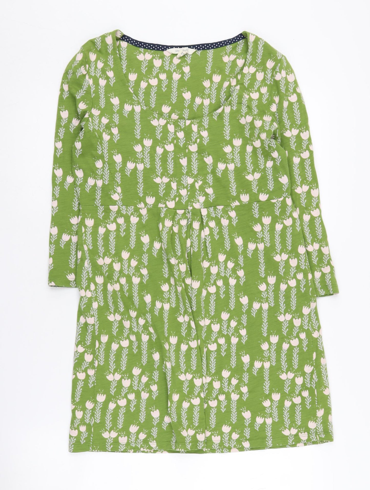 White Stuff Women's Green Floral Shift Dress Size 12