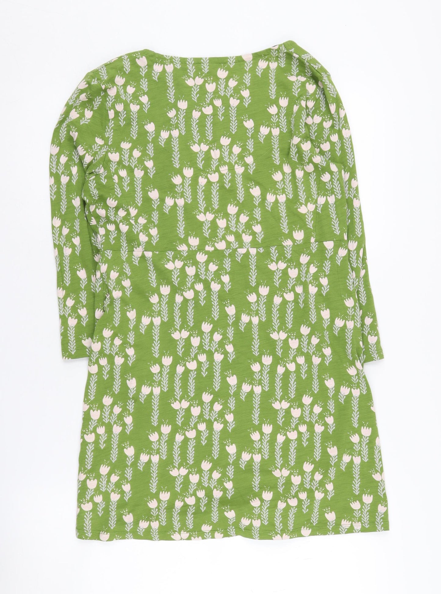 White Stuff Women's Green Floral Shift Dress Size 12