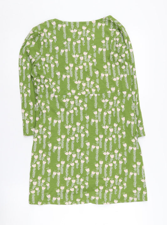 White Stuff Women's Green Floral Shift Dress Size 12