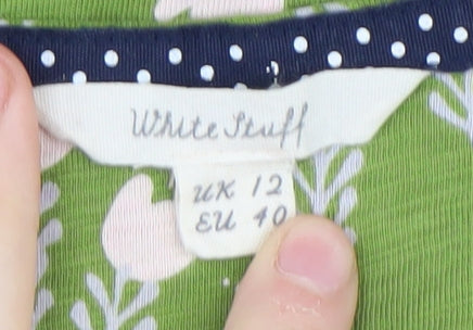 White Stuff Women's Green Floral Shift Dress Size 12