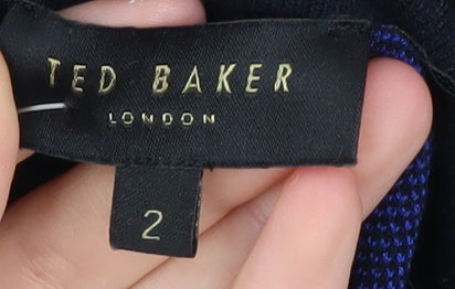 Ted Baker Women's Blue Roll Neck Pullover Jumper