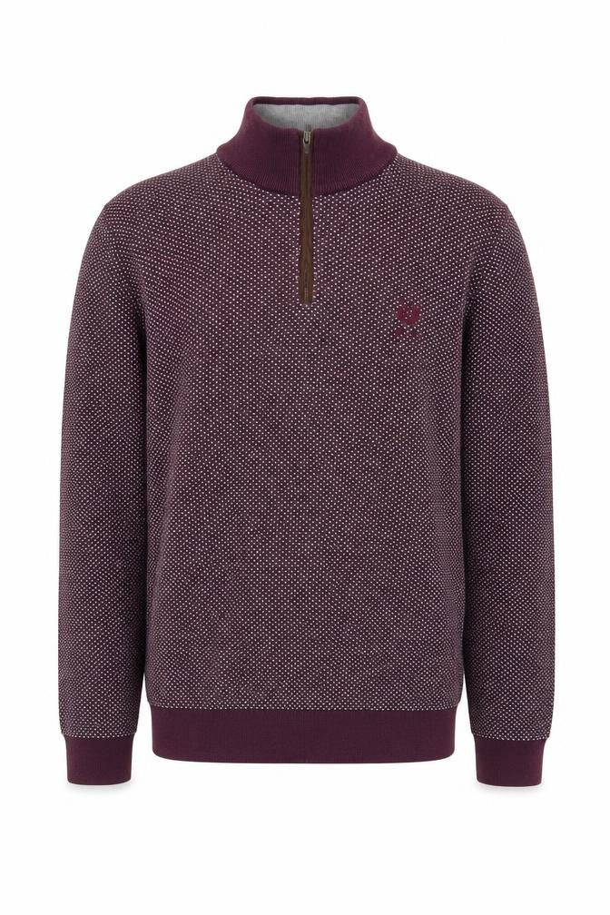 Mens UK M Regular Jeff Banks Purple 1/4 Zip Sweatshirt