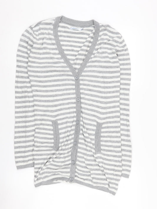 Adidas Women's Grey Striped Cardigan Size 10