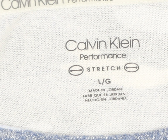 Calvin Klein Women's Blue Camo Sweatshirt L - Pullover