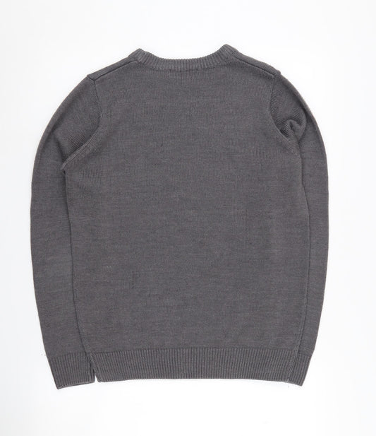 James Pringle Men's Grey Fair Isle Pullover Jumper S