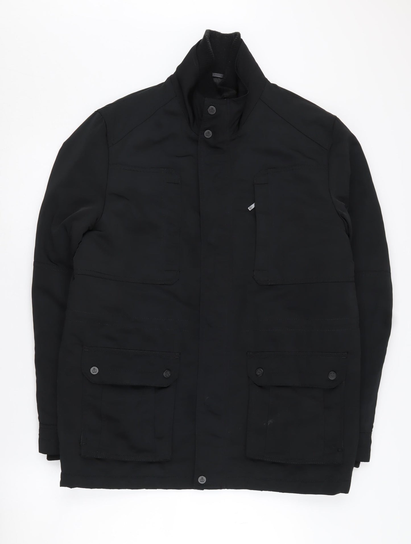 Jeff Banks Men's Black M Jacket with Collared Stand-Up