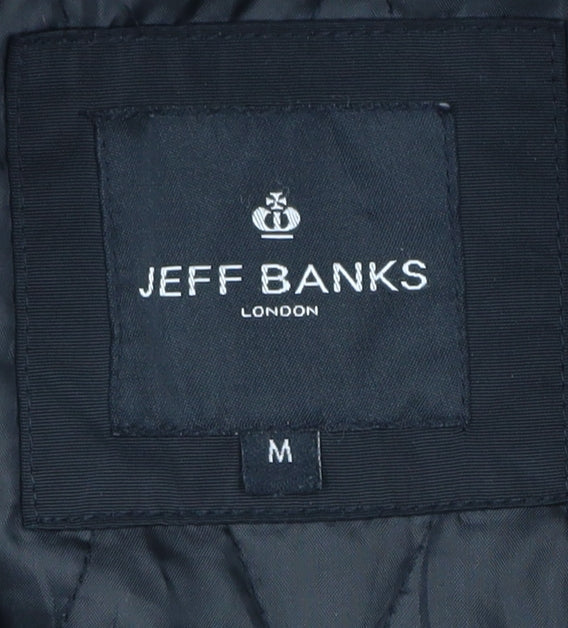 Jeff Banks Men's Black M Jacket with Collared Stand-Up