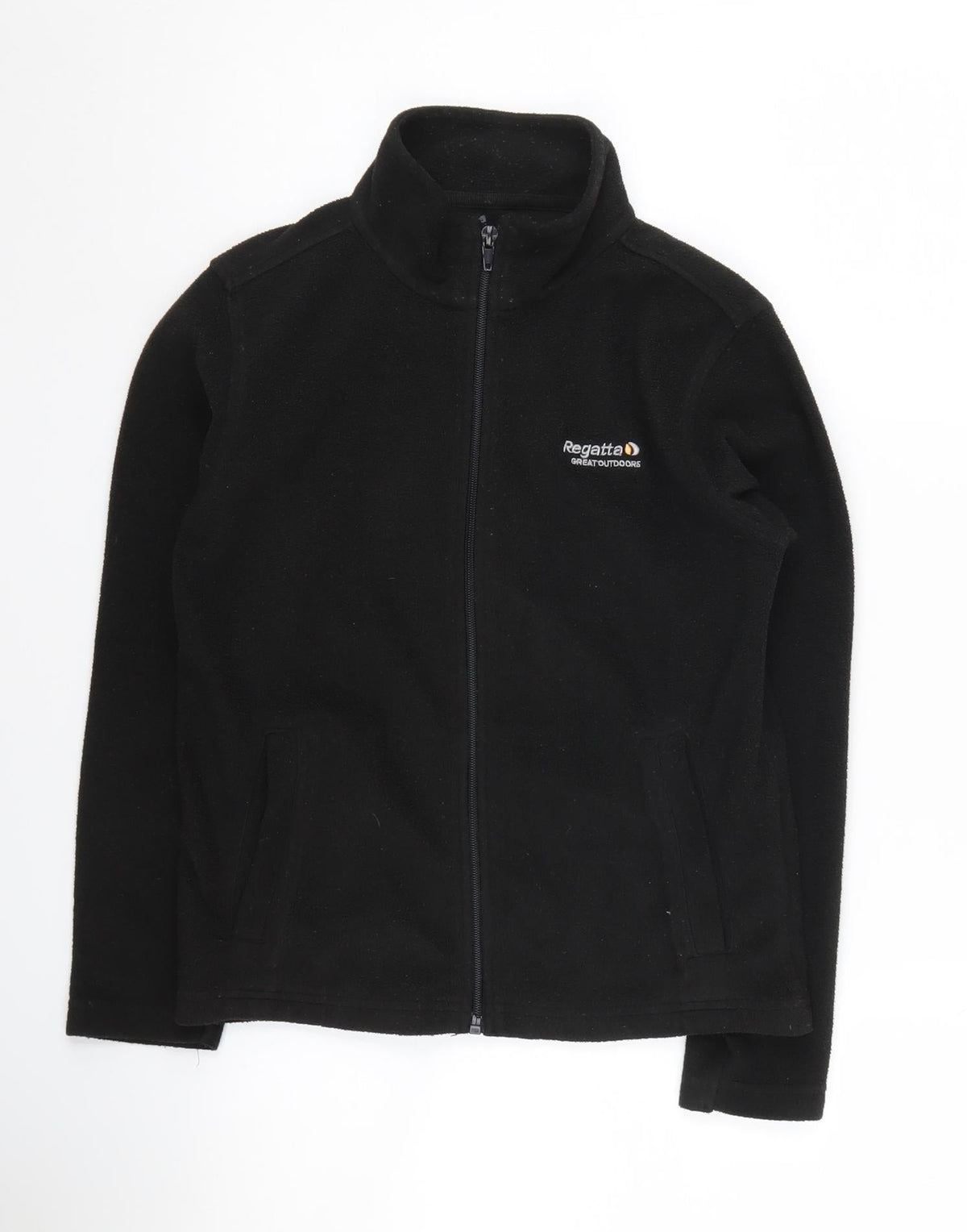 Additional front view of Regatta boys’ black full zip fleece jacket 9-10 years