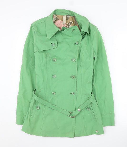 Ted Baker Women's Green Belted Trench Coat Size 2