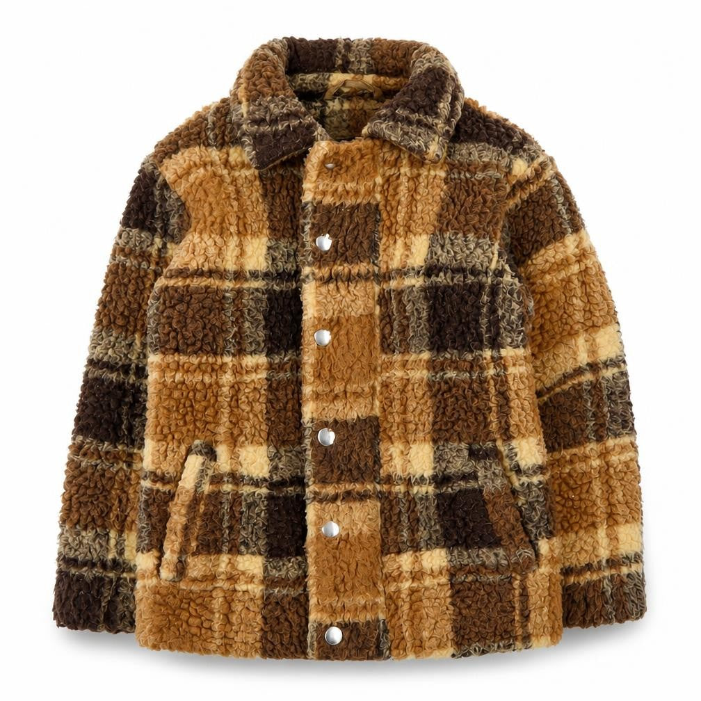 Tokyo Laundry Boys Brown Plaid Jacket 3-4 Years