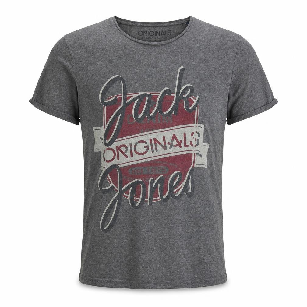 Mens UK Size S JACK & JONES Grey  Cotton Blend T-Shirt