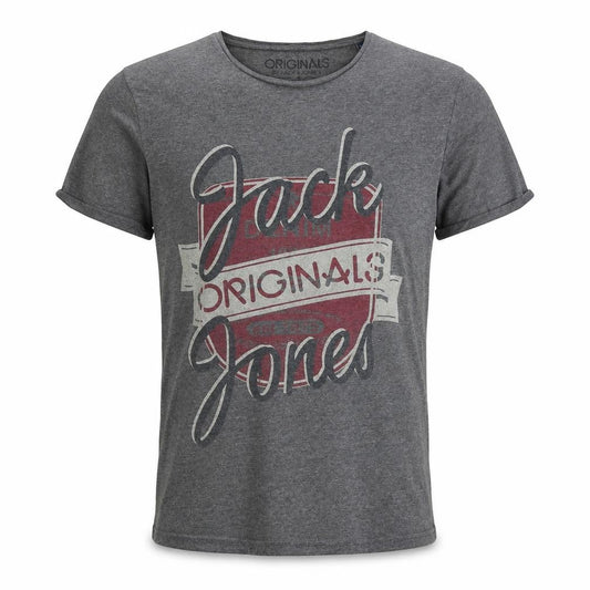 Mens UK Size S JACK & JONES Grey  Cotton Blend T-Shirt