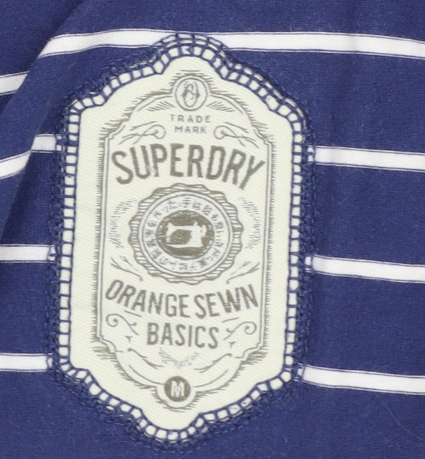 Superdry Women's Blue Striped Tank - M, Scoop Neck, Casual