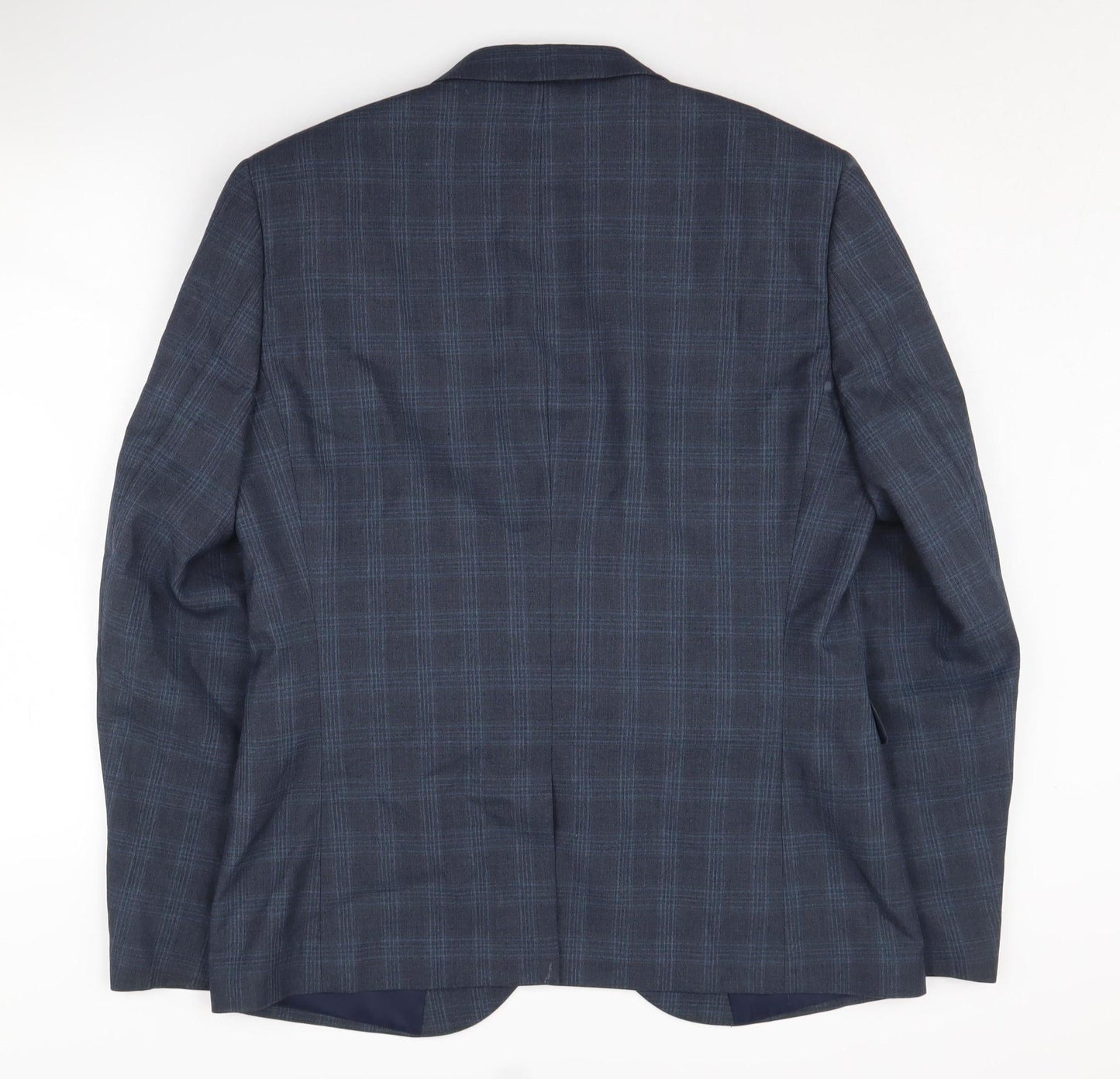 Next Men's Blue Plaid Blazer Jacket 42R