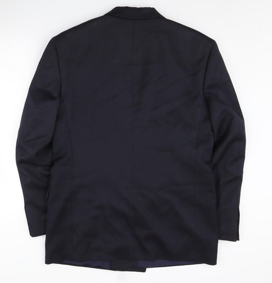 Sergio Rossi Men's Blue Blazer, 38R, Double-Breasted