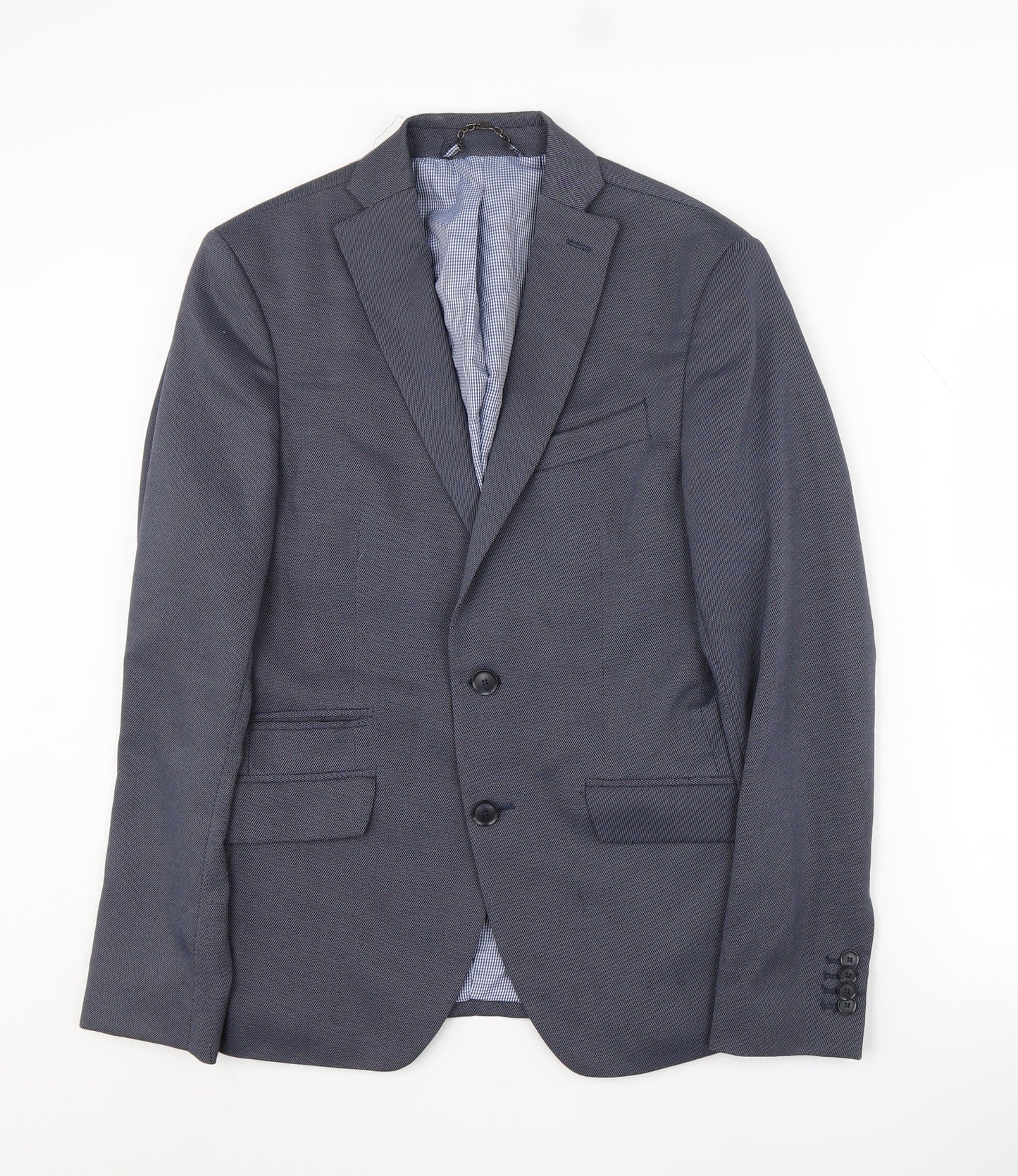 Zara Man Blue Blazer, Men's 36 Formal Regular Fit