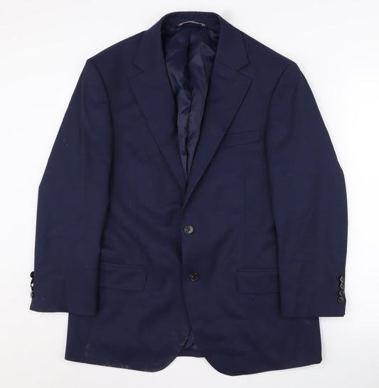 Moss Blue Suit Jacket Unisex 40S Tailored