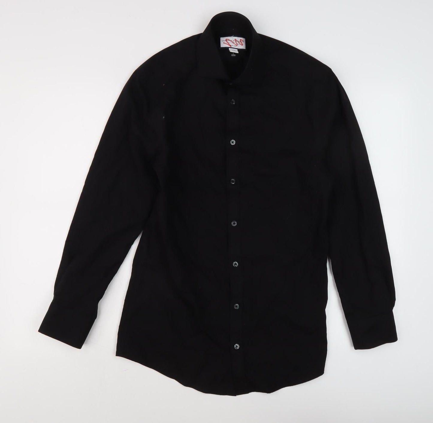 Charles Tyrwhitt Men's Black Dress Shirt, 38 cm, Extra Slim