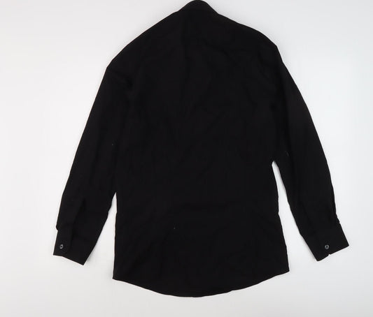 Charles Tyrwhitt Men's Black Dress Shirt, 38 cm, Extra Slim