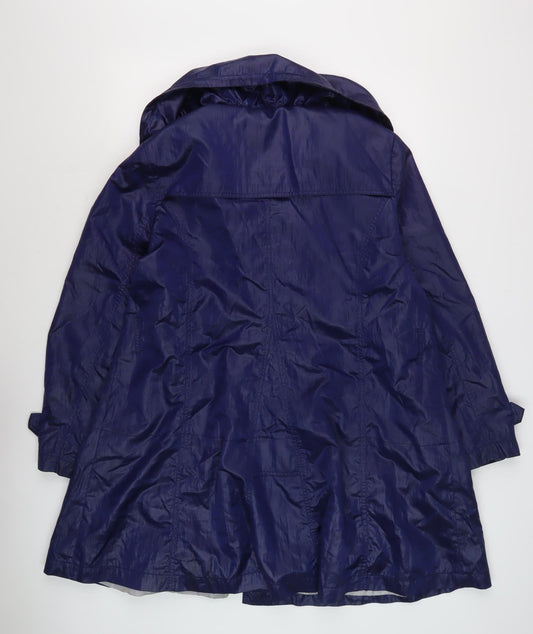 Simon Jeffery Women's Blue Long Nylon Coat, Size 18