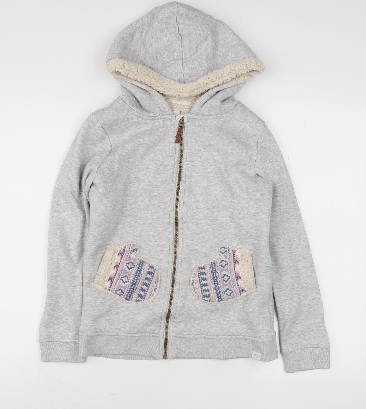 Mantaray Girls Grey Full Zip Hoodie, Size 11-12